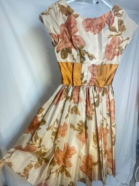 Jr Theme New York 1950s Vintage Silk Taffeta Party Dress-Cocktail Dress- Sz XS